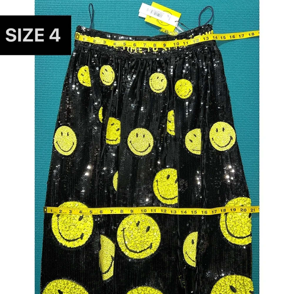 Alice + Olivia Tina Smiley Black Yellow Sequin Embellished Ball Gown Skirt